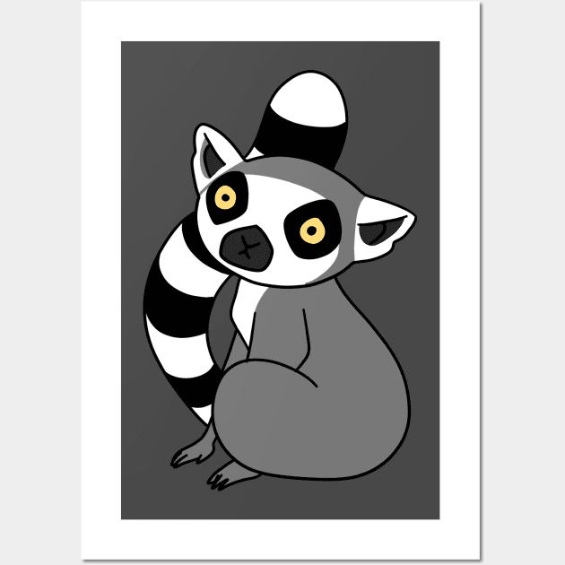 Ring Tailed Lemur Sitting Wall Art by saradaboru